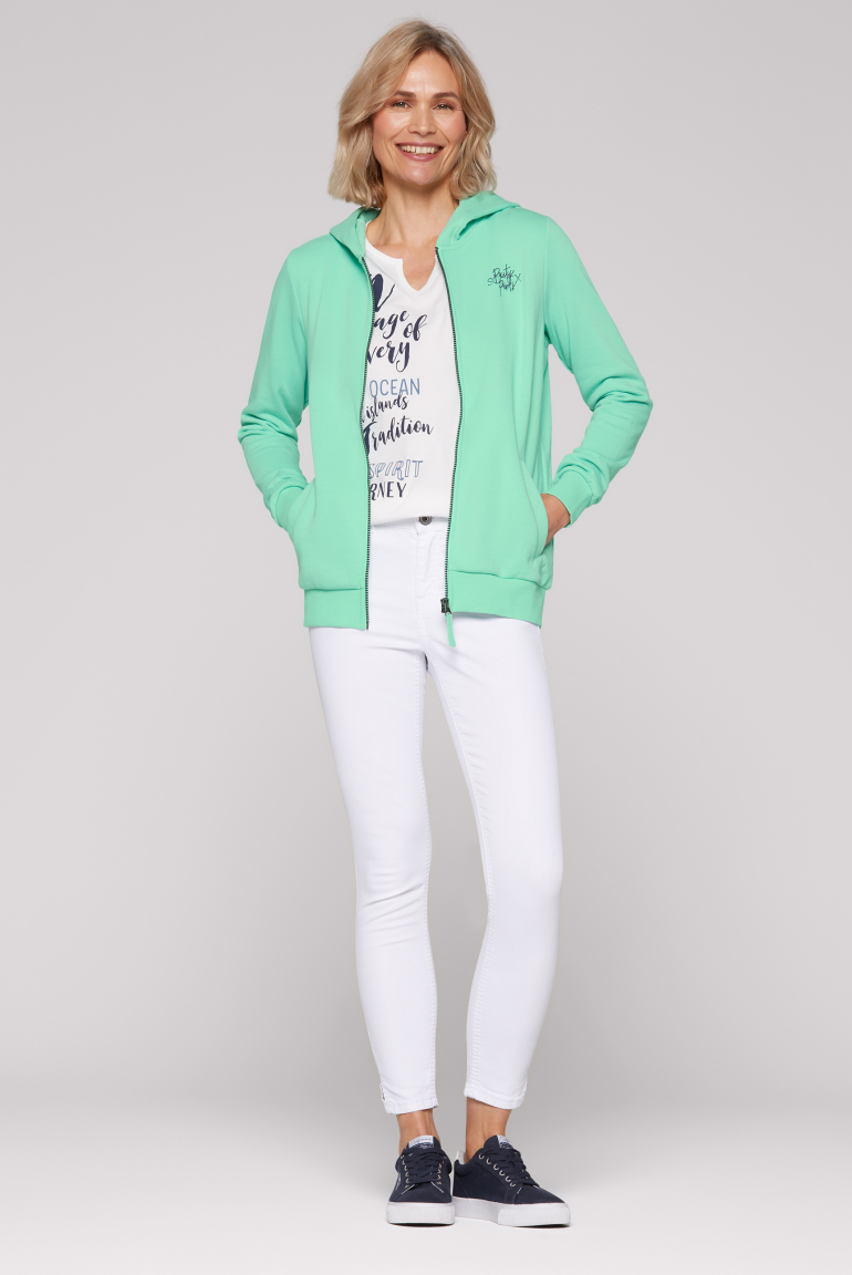 Kapuzensweatjacke mit Rücken-Print