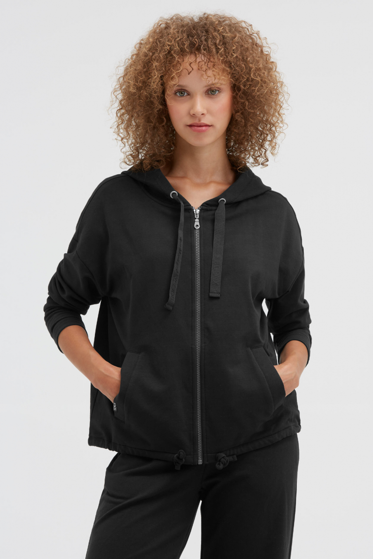 Kapuzensweatjacke mit Rücken-Print