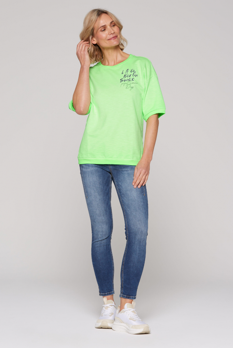 Kurzarm-Sweatshirt mit Label Print