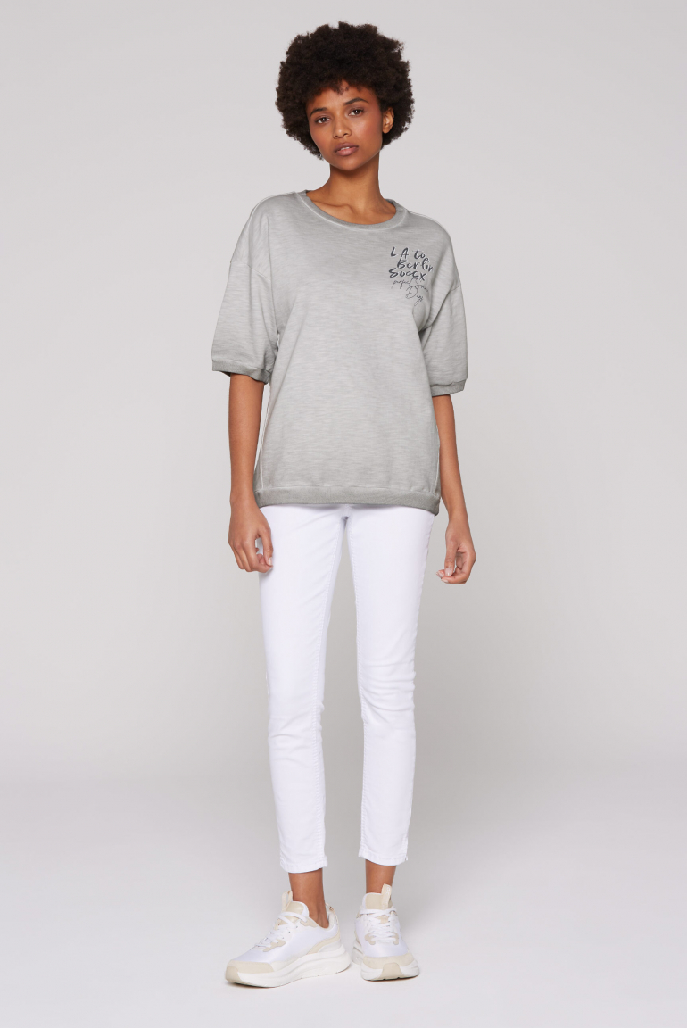 Kurzarm-Sweatshirt mit Label Print