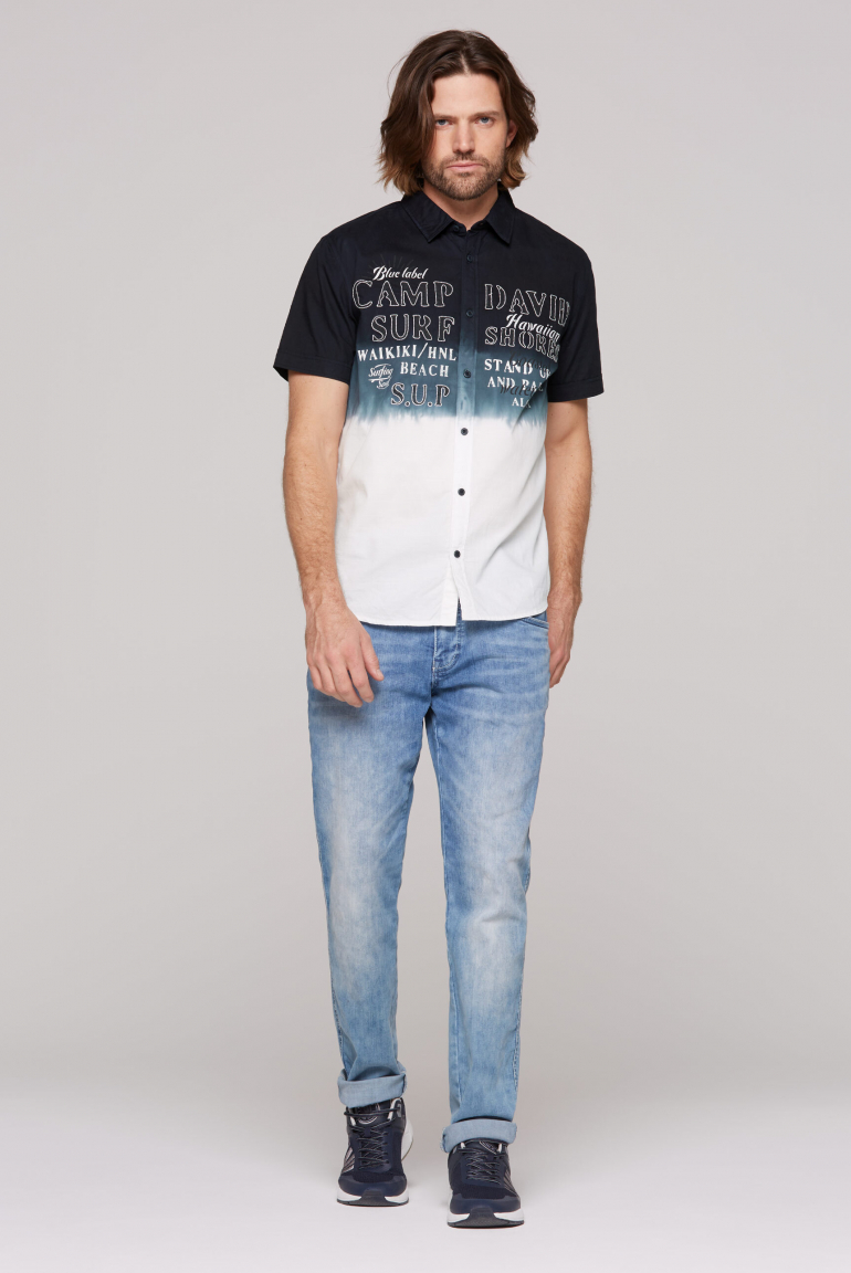 Kurzarmhemd Dip Dye mit Artworks