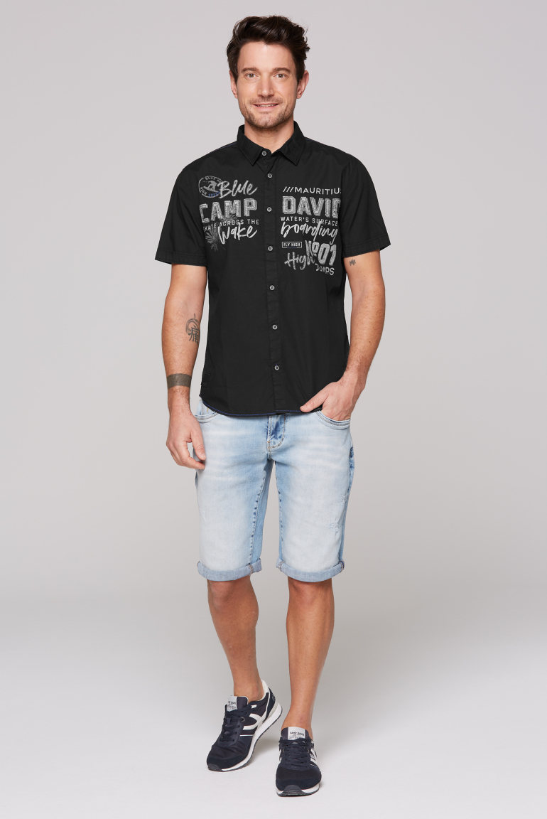 Kurzarmhemd mit Label Prints
