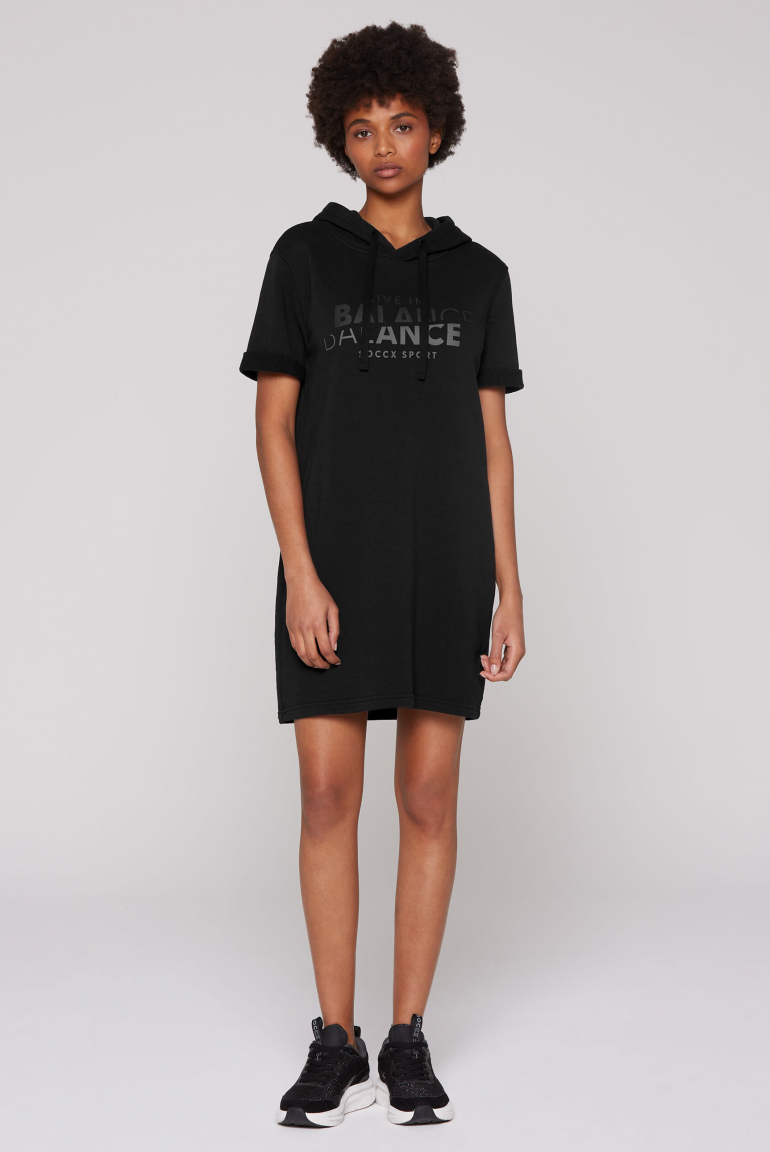 Kurzes Hoodie-Kleid mit Logo Prints