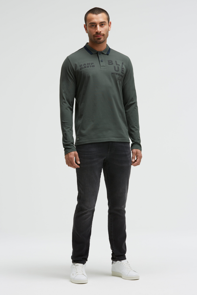 Langärmliges Poloshirt mit Puffprints