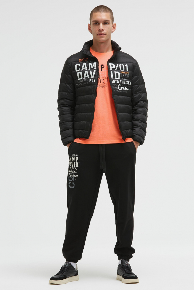 Leichte Steppjacke mit Logo Print