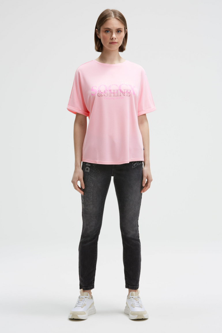 Logo T-Shirt mit Schmucksteinen