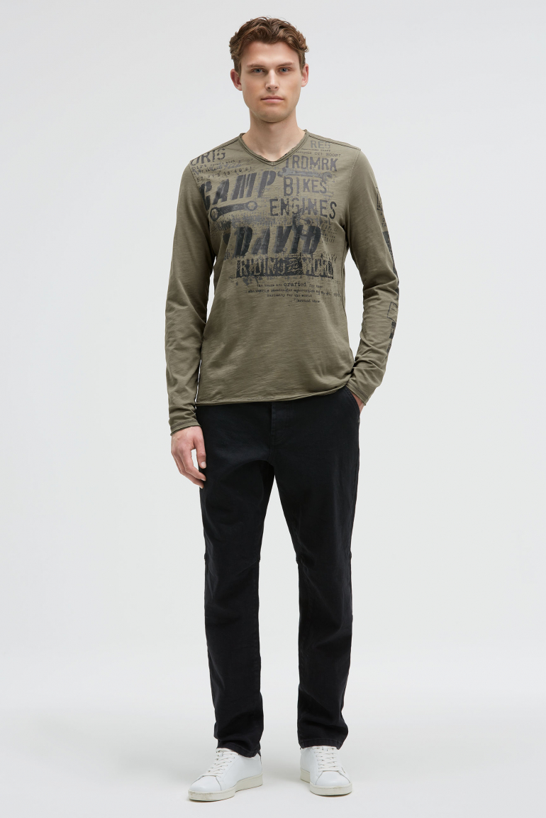Longsleeve im Vintage Look mit Used Prints