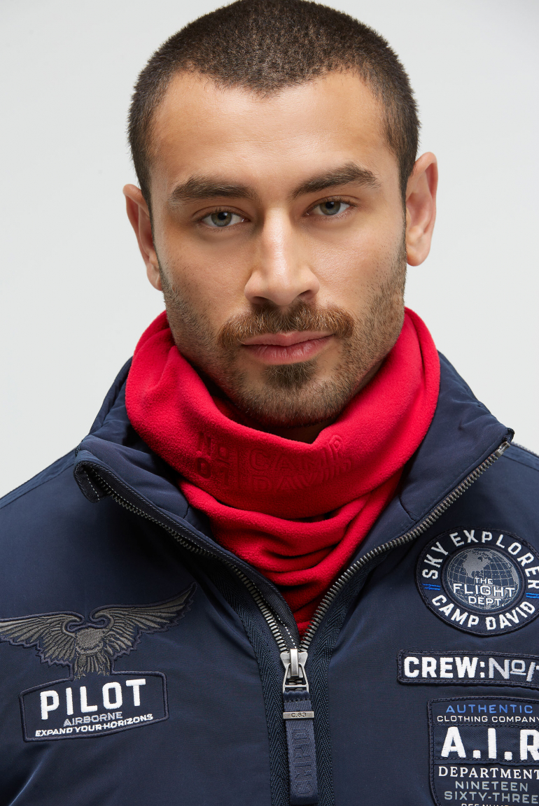 Loop Schal aus Fleece mit Logo-Prägung