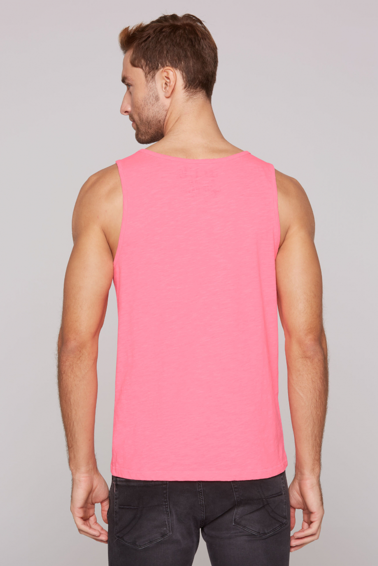 Muskelshirt aus Flammgarn mit Label Print