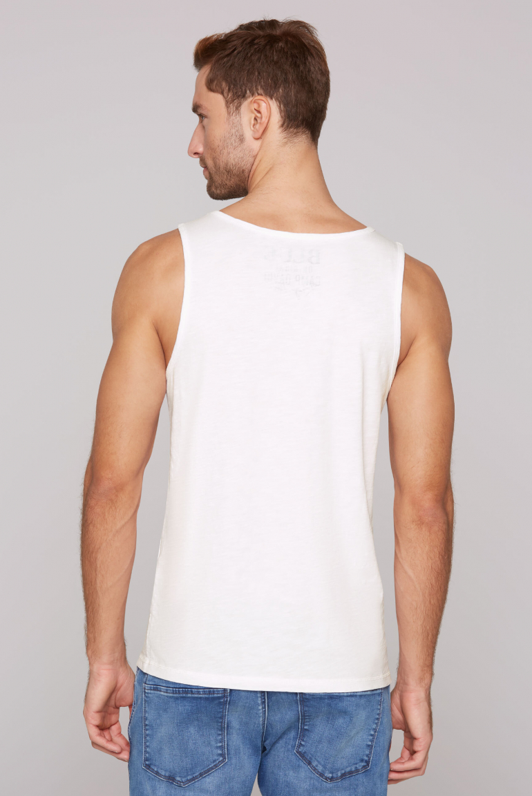Muskelshirt aus Flammgarn mit Label Print