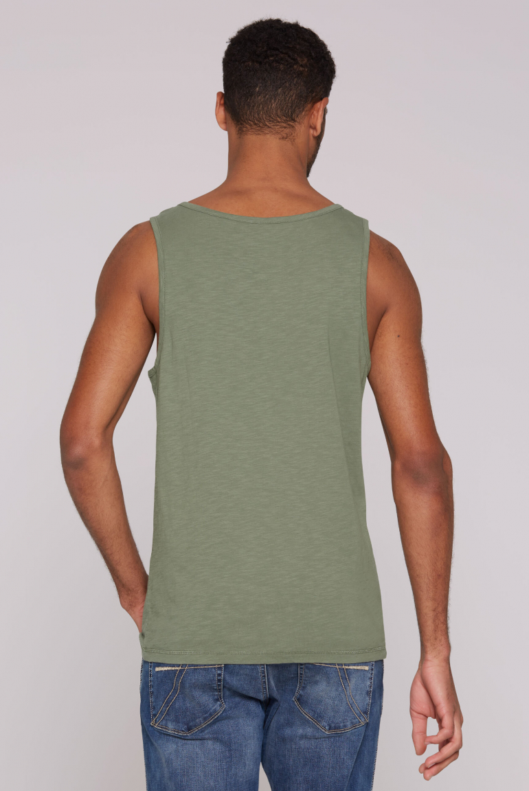 Muskelshirt aus Flammgarn mit Label Print