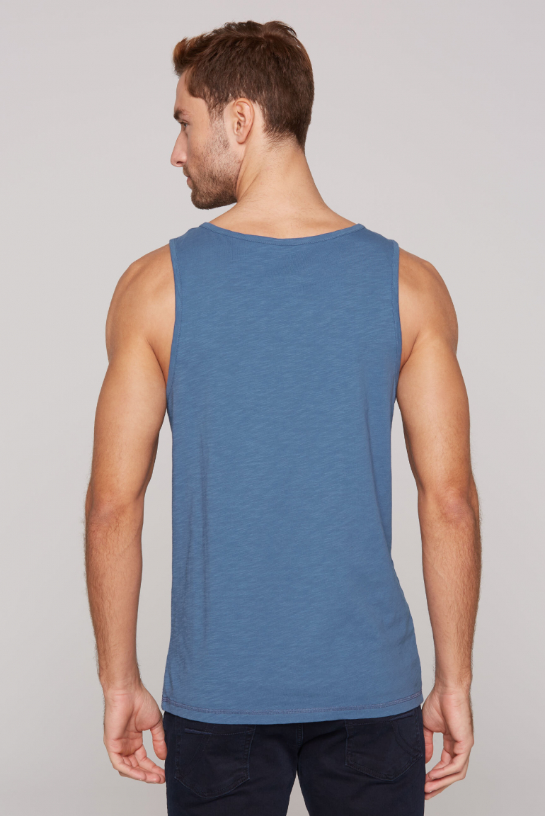 Muskelshirt aus Flammgarn mit Label Print