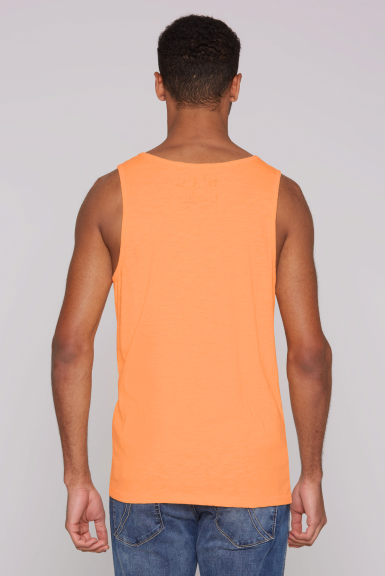 Muskelshirt aus Flammgarn mit Label Print
