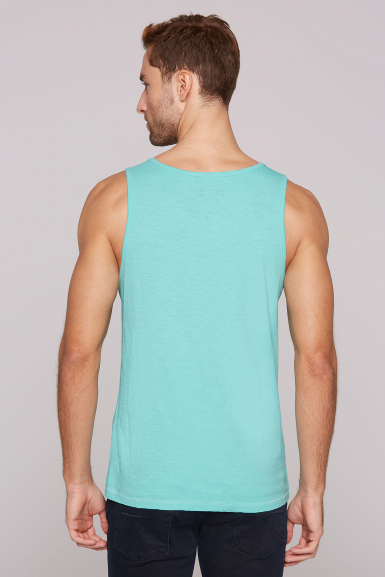 Muskelshirt aus Flammgarn mit Label Print