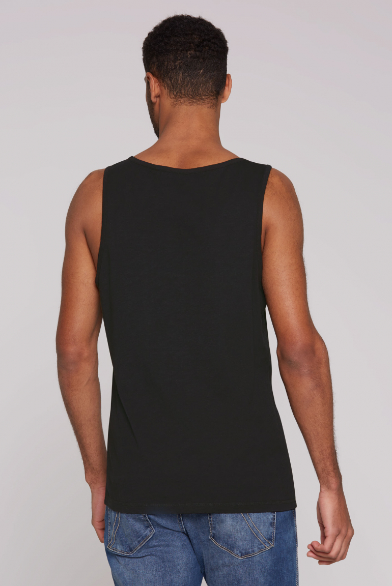 Muskelshirt aus Flammgarn mit Label Print