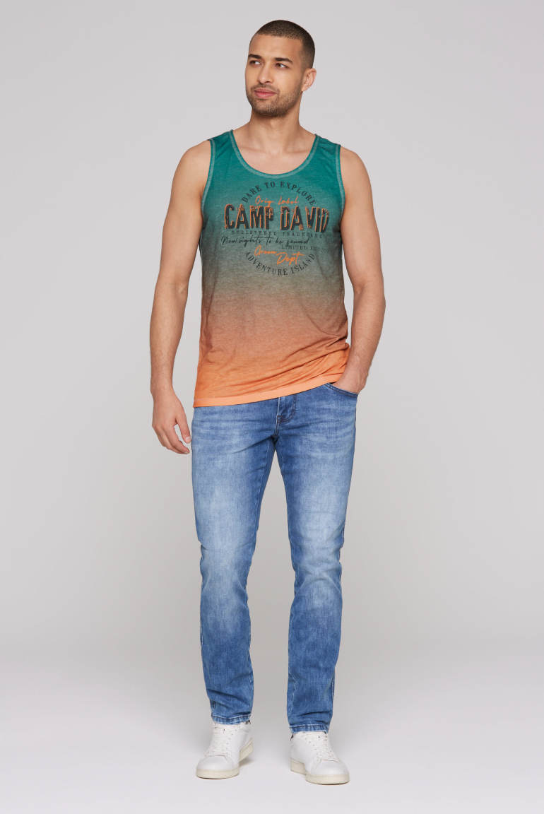 Muskelshirt Dip Dye mit Ausbrenner-Effekten