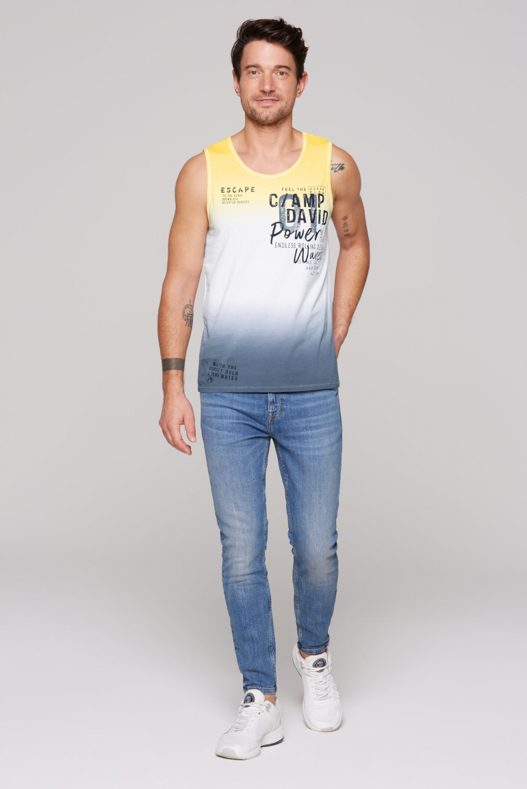 Muskelshirt  Dip Dye mit Logo Prints