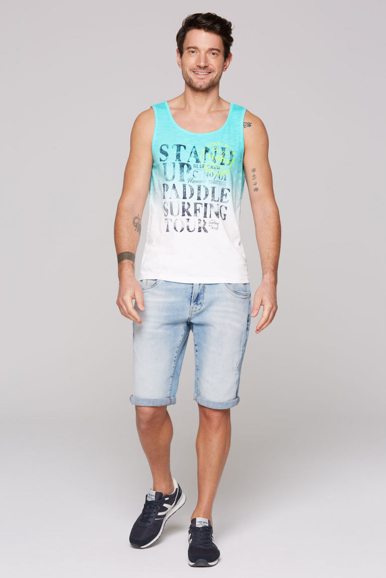 Muskelshirt mit Dip-Dye-Effekt und Prints
