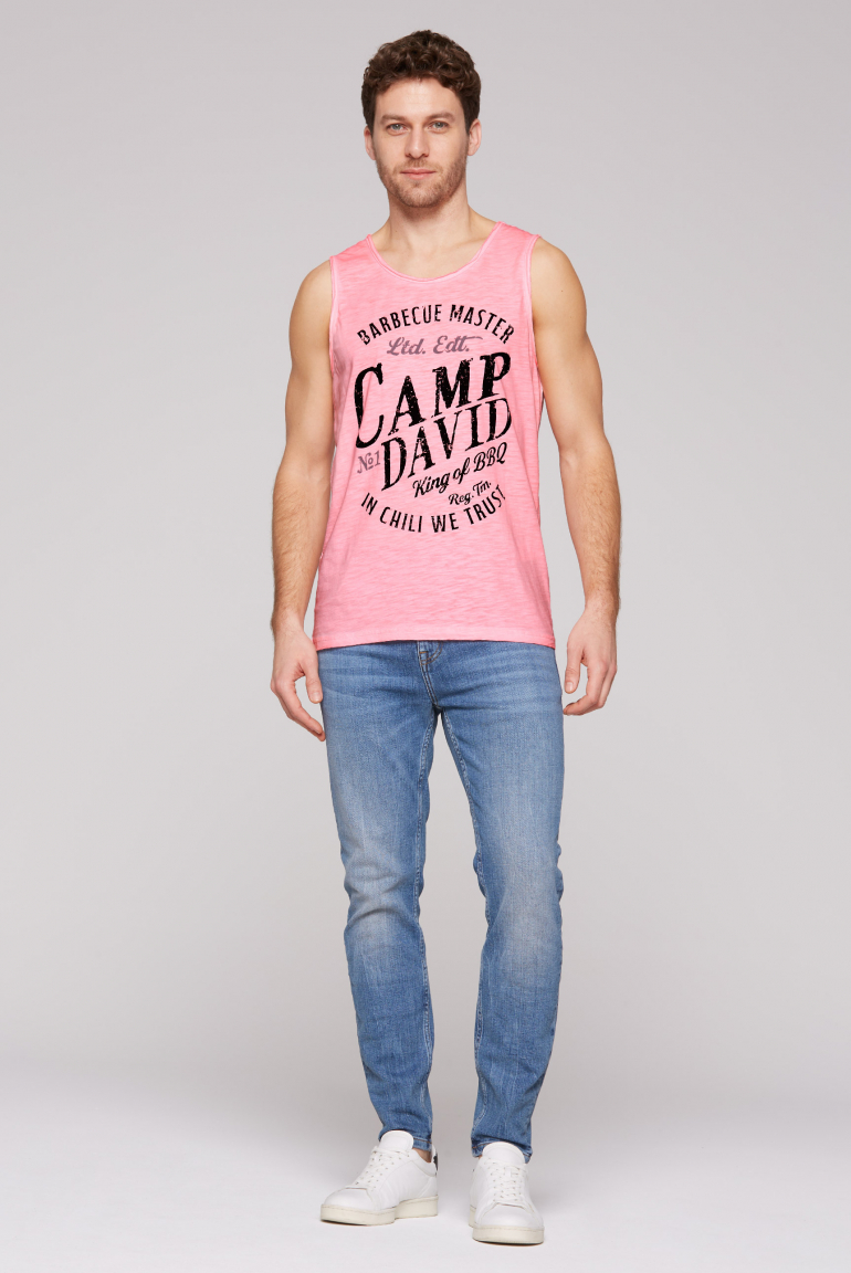 Muskelshirt mit Label Print im Used Look