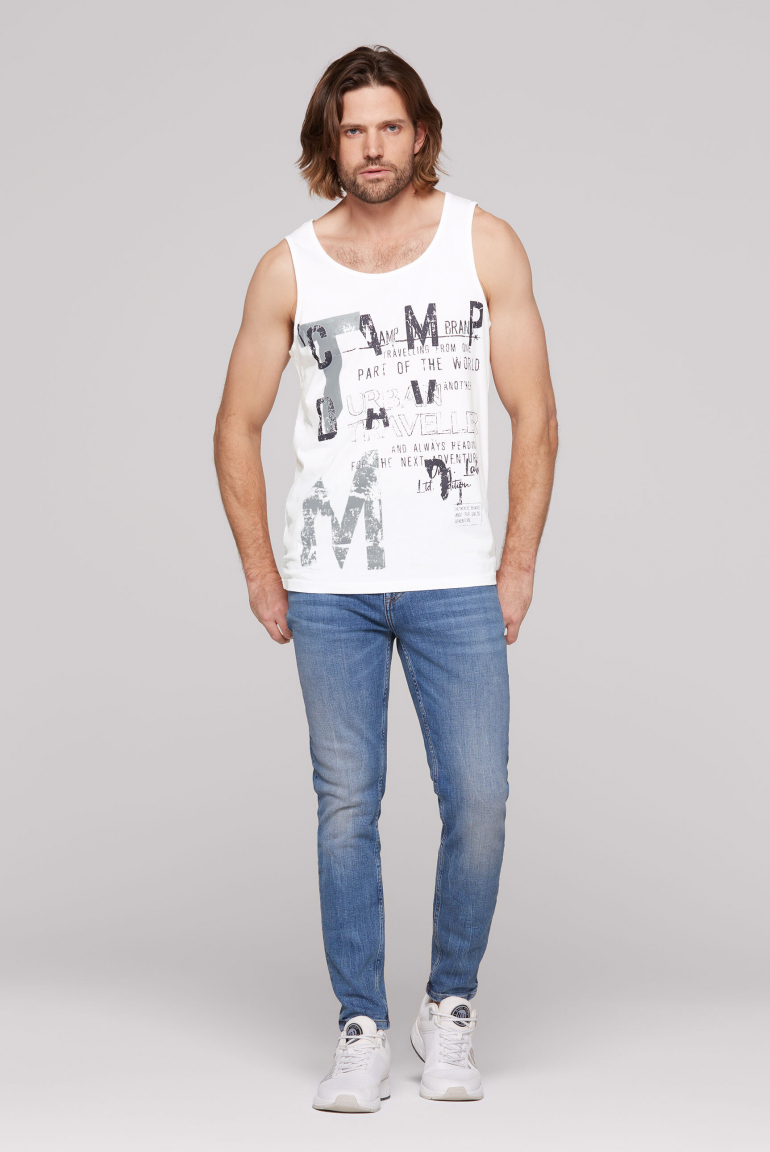 Muskelshirt mit Print im Used Look