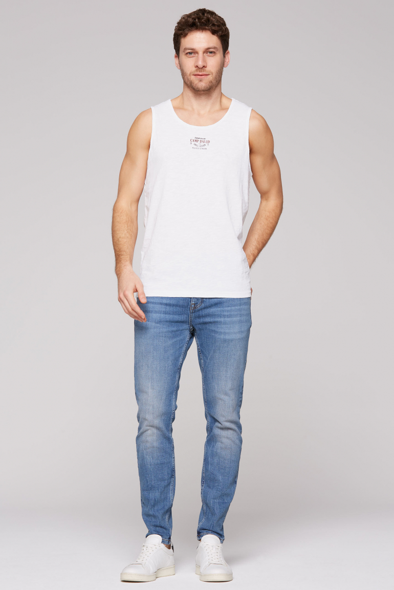 Muskelshirt mit Rücken-Print im Used Look