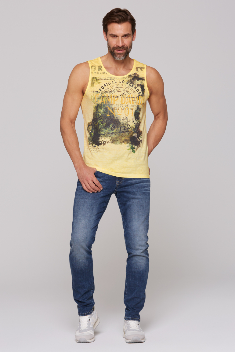 Muskelshirt Oil Dyed mit Photoprint
