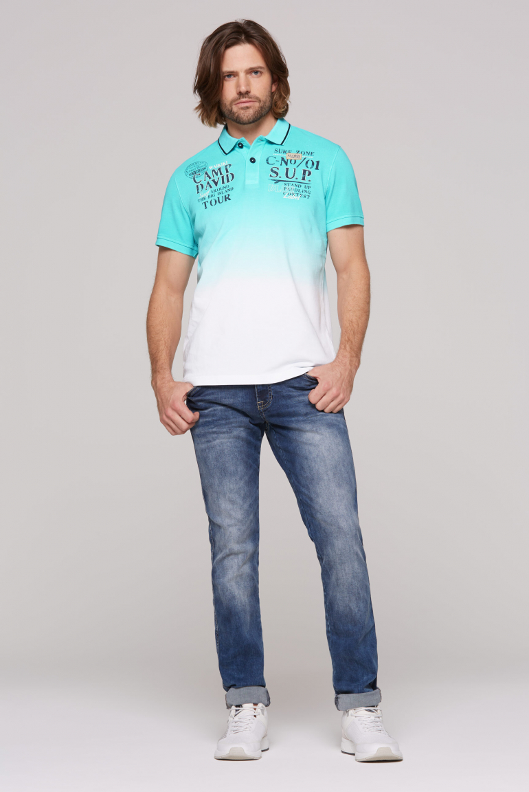 Pikee-Polo Dip Dye mit Artworks
