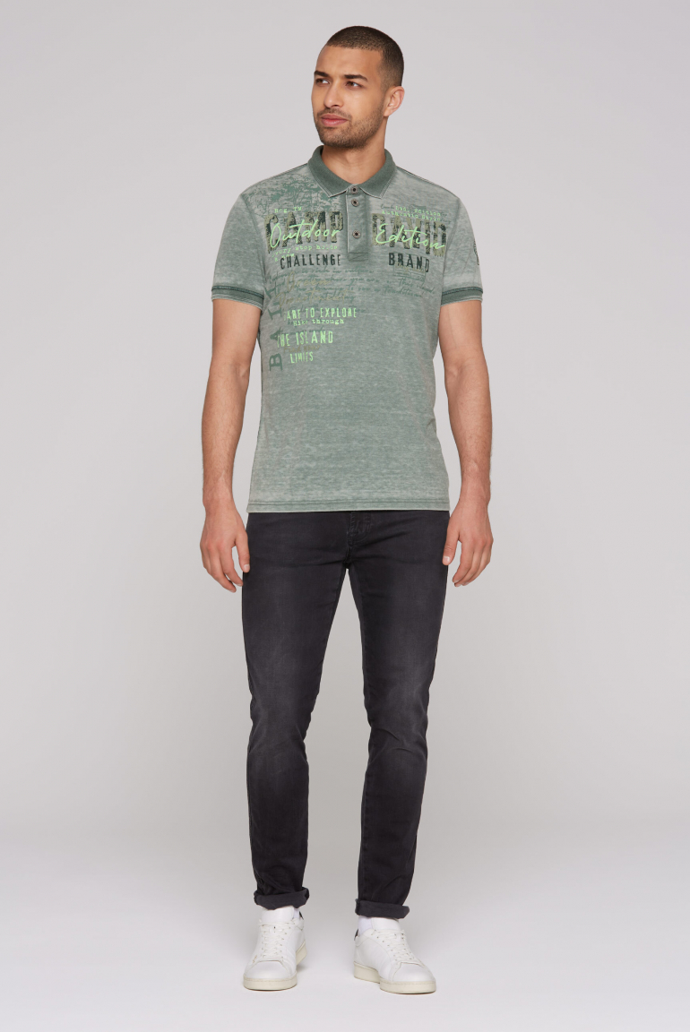 Pikee-Polo im Used Look mit Logo Artworks