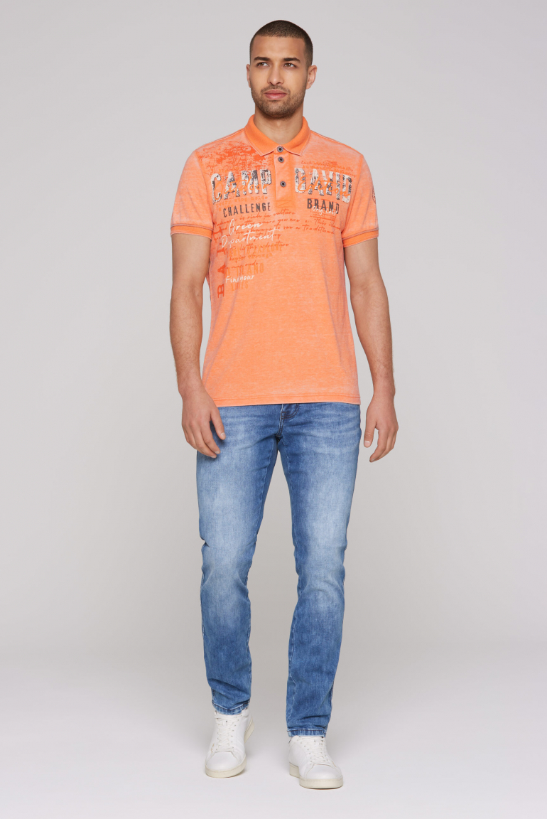 Pikee-Polo im Used Look mit Logo Artworks