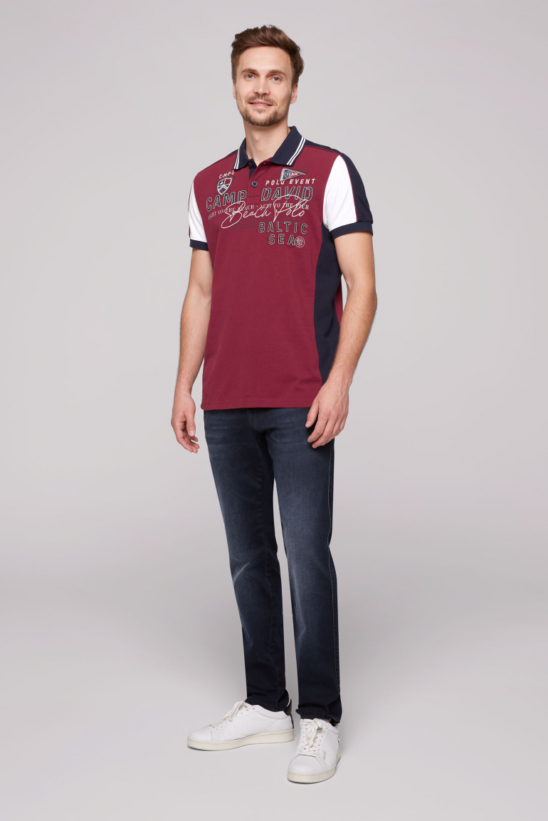 Pikee-Polo mit Color-Blocking und Artwork