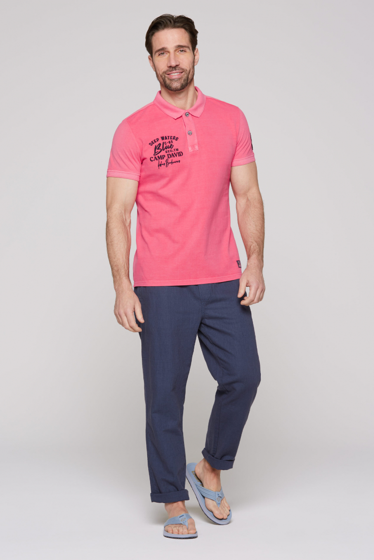 Pikee-Polo mit Logo-Stickereien