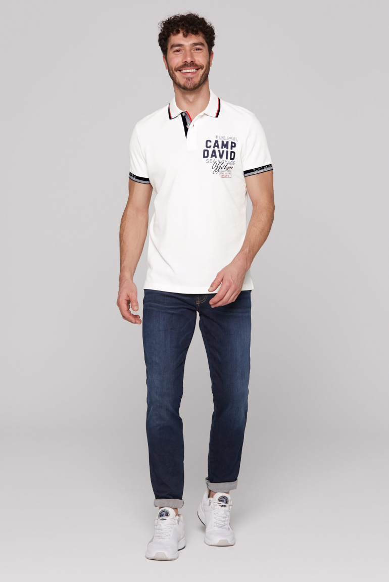Pikee-Polo mit Rubber Artwork und Two-Tone-Details