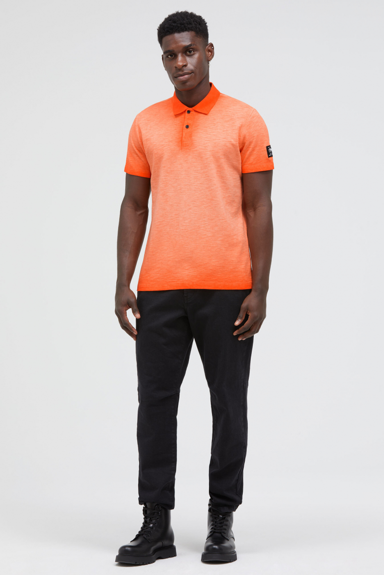 Poloshirt aus Slub-Pikee Inside Oil Dyed