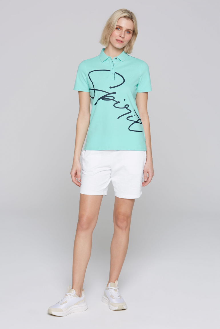 Poloshirt Kurzarm mit Label Print