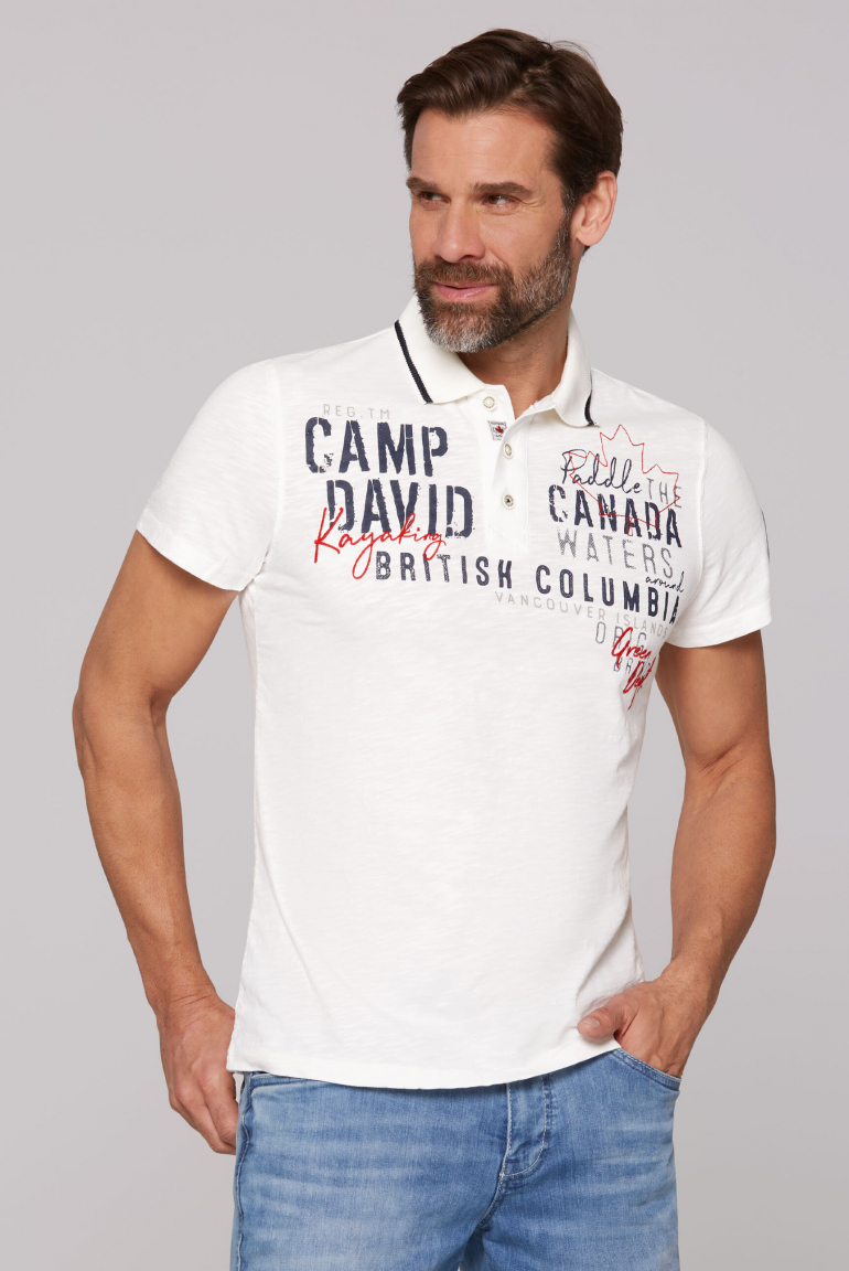 Poloshirt mit Label-Applikationen