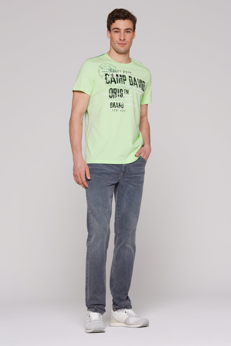 Rundhalsshirt mit Used- und Puffprint-Details