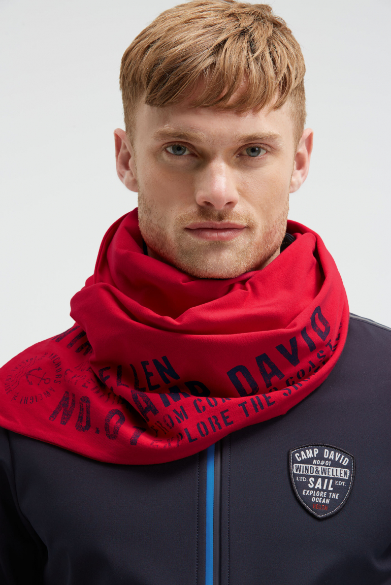 Schal aus Jersey mit Label Print