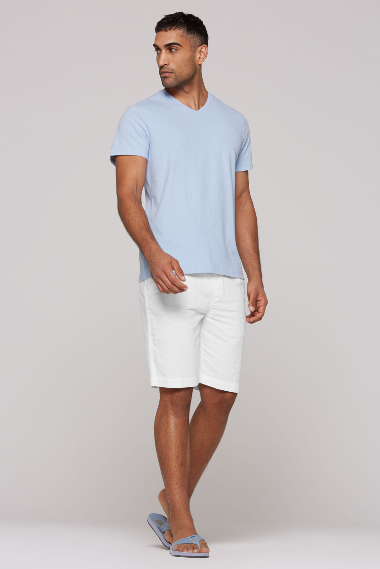 Shorts aus Leinen-Mix mit Elastikbund