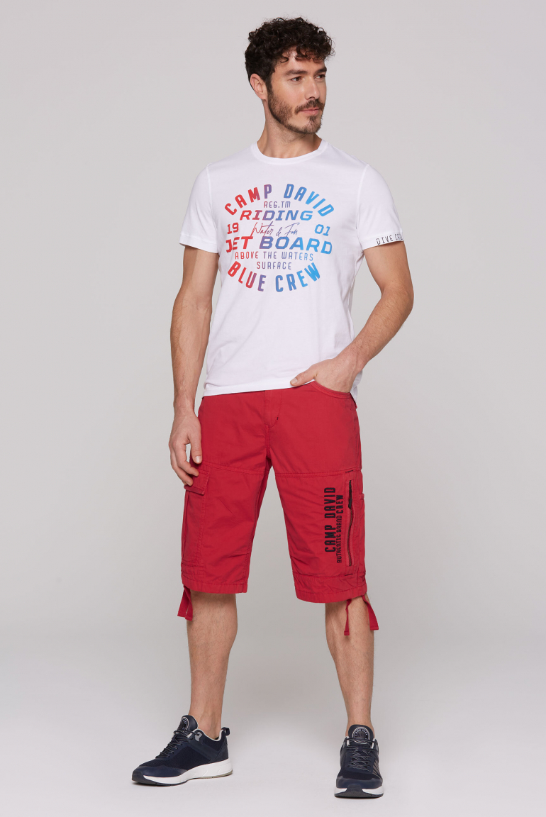 Skater Shorts aus Twill mit Logo-Stickerei