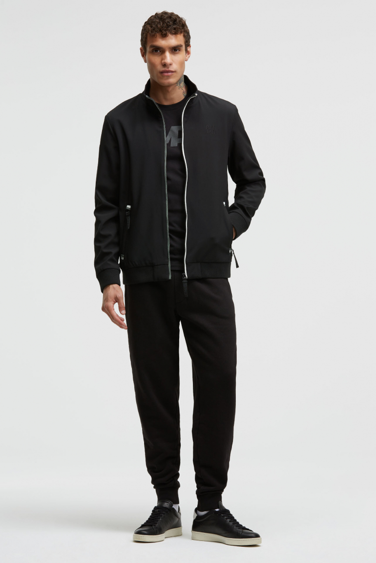 Softshell-Blouson mit tonaler Rücken-Stickerei