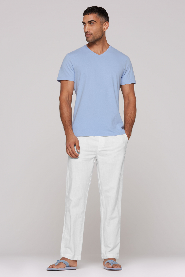 Sommerhose aus Leinen-Mix mit Elastikbund