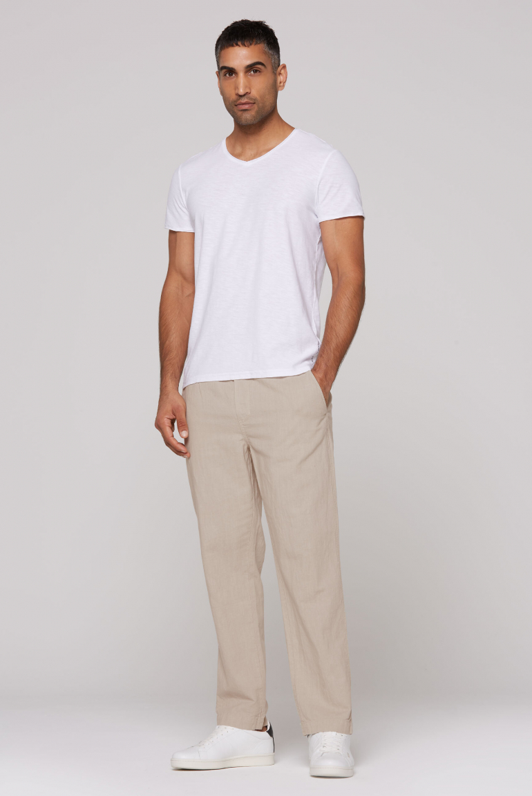 Sommerhose aus Leinen-Mix mit Elastikbund