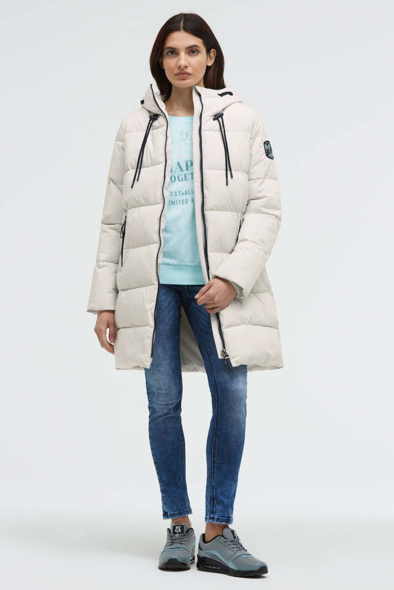 Stepp-Parka mit hochgeschlossener Kapuze