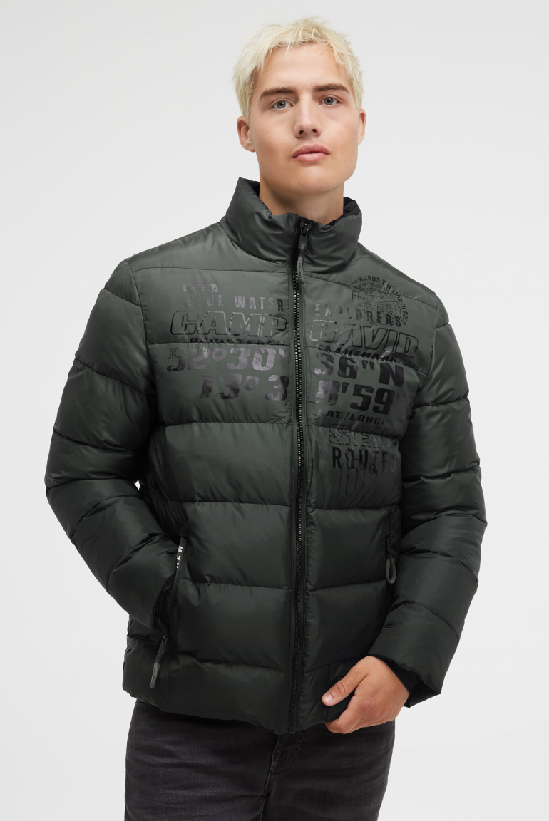 Steppjacke mit Dip-Dye-Effekt und Logo Prints
