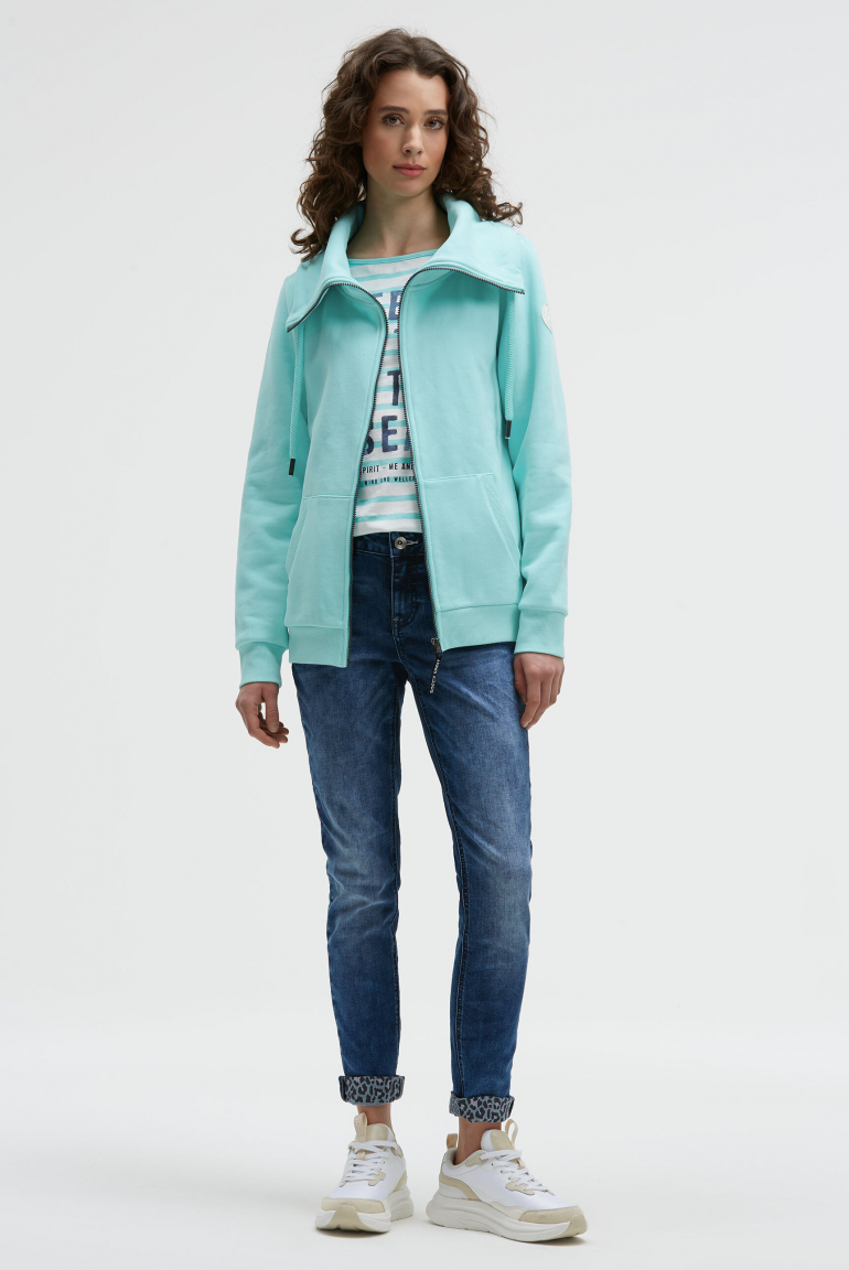 Sweatjacke mit hohem Kragen