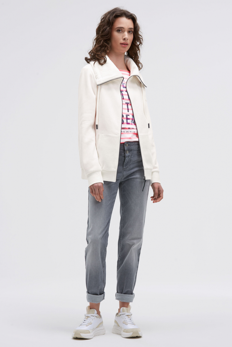 Sweatjacke mit hohem Kragen