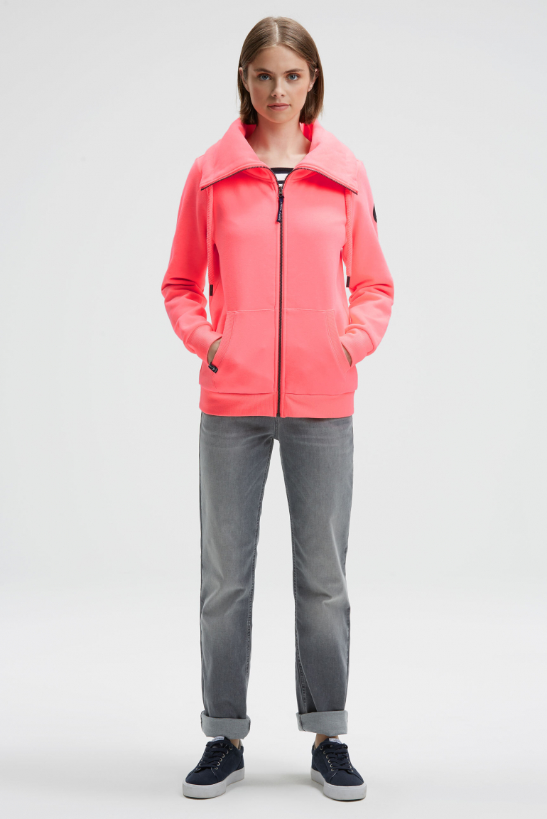 Sweatjacke mit hohem Kragen