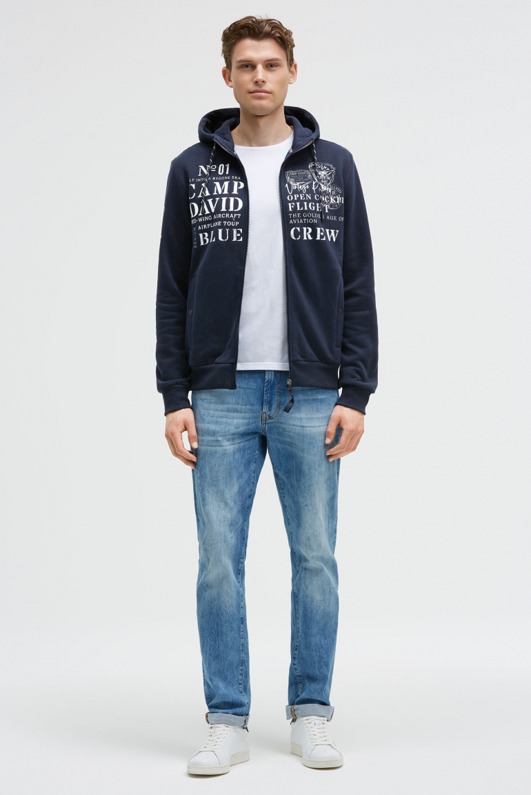 Sweatjacke mit Kapuze und Logo Artworks