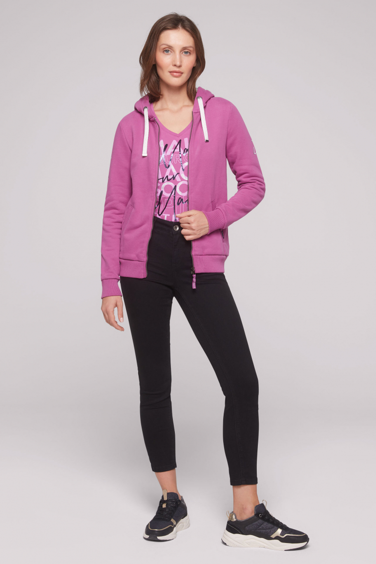 Sweatjacke mit Kapuze und Rücken-Print