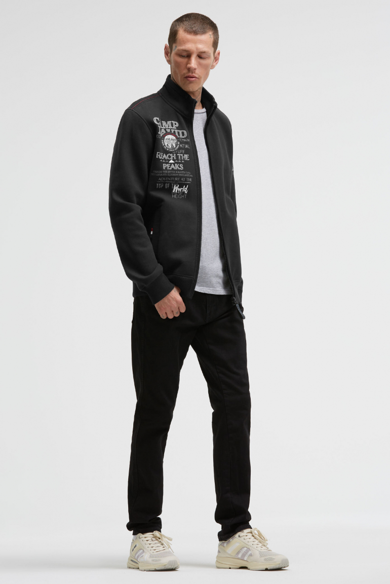 Sweatjacke mit Logo Prints, Stickereien und Patches